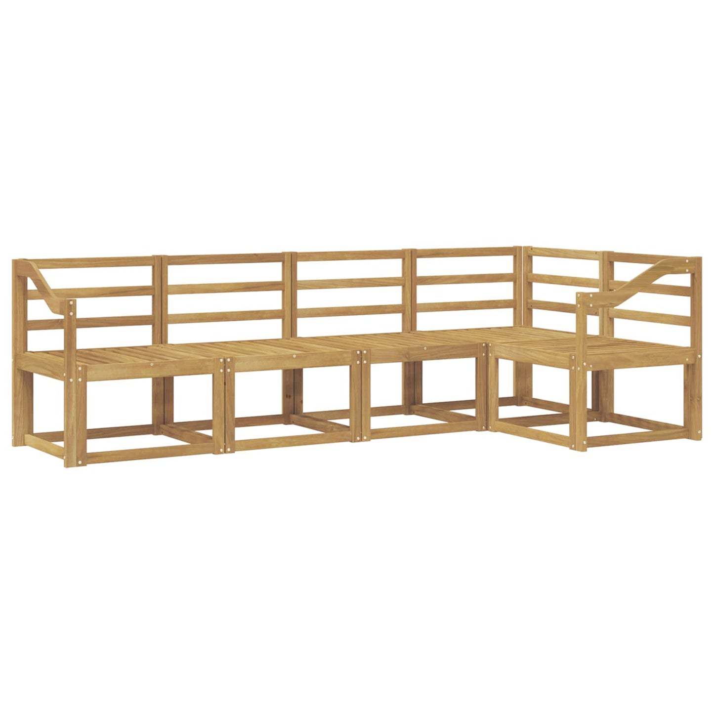 vidaXL Outdoor Sofa Set 5 pcs White Solid Acacia Wood