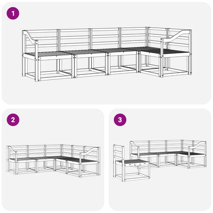 vidaXL Outdoor Sofa Set 5 pcs White Solid Acacia Wood