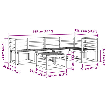 vidaXL Outdoor Sofa Set 6 pcs White Solid Acacia Wood