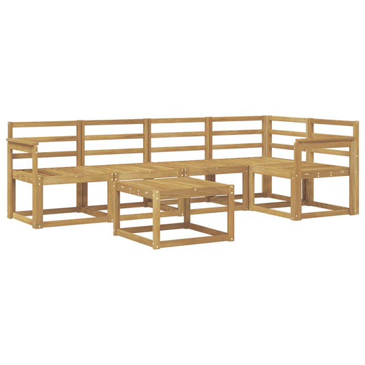 vidaXL Outdoor Sofa Set 6 pcs White Solid Acacia Wood