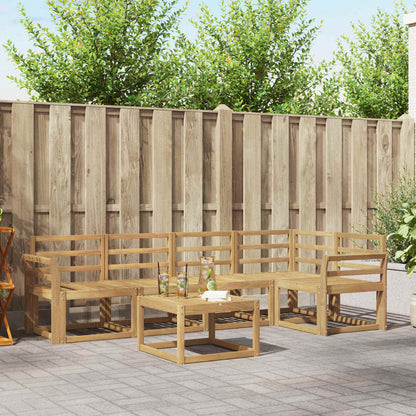 vidaXL Outdoor Sofa Set 6 pcs White Solid Acacia Wood