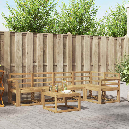 vidaXL Outdoor Sofa Set 6 pcs White Solid Acacia Wood