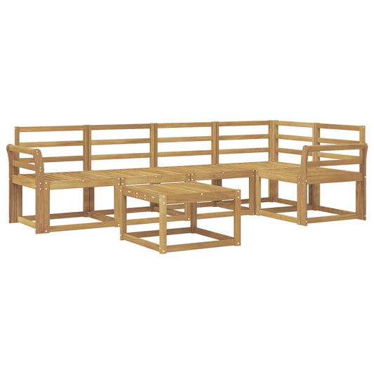 vidaXL Outdoor Sofa Set 6 pcs White Solid Acacia Wood