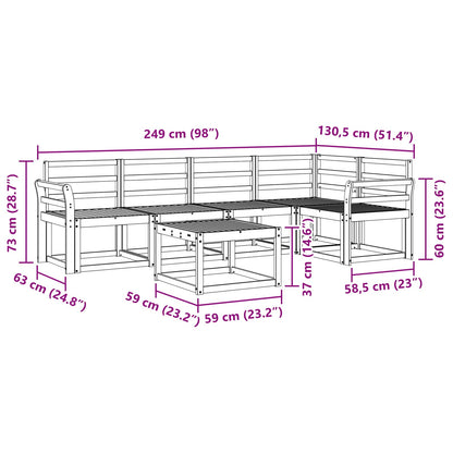 vidaXL Outdoor Sofa Set 6 pcs White Solid Acacia Wood