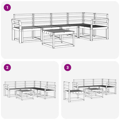 vidaXL Outdoor Sofa Set 6 pcs White Solid Acacia Wood