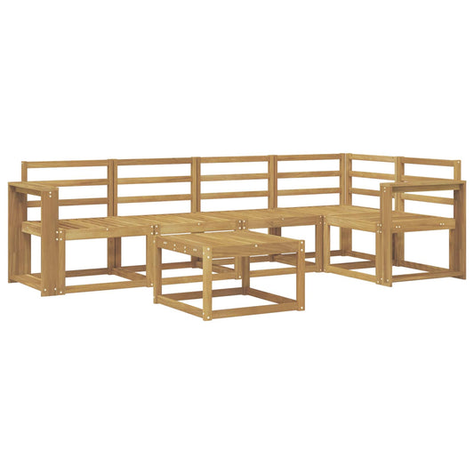 vidaXL Outdoor Sofa Set 6 pcs White Solid Acacia Wood