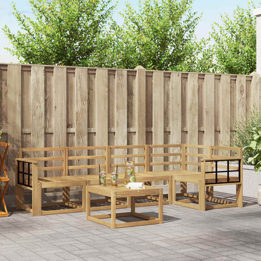 vidaXL Outdoor Sofa Set 6 pcs White Solid Acacia Wood