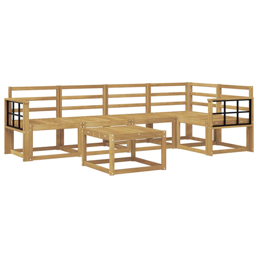 vidaXL Outdoor Sofa Set 6 pcs White Solid Acacia Wood