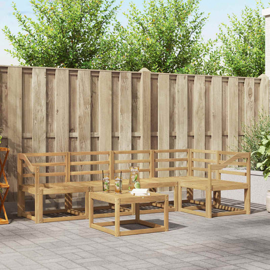 vidaXL Outdoor Sofa Set 6 pcs White Solid Acacia Wood
