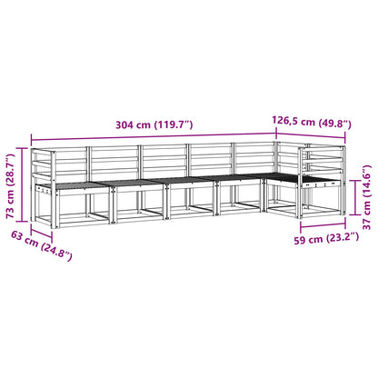 vidaXL Outdoor Sofa Set 6 pcs White Solid Acacia Wood
