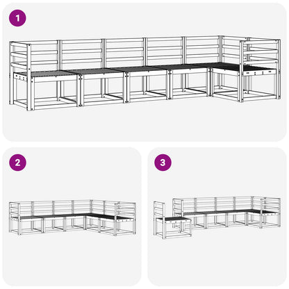 vidaXL Outdoor Sofa Set 6 pcs White Solid Acacia Wood
