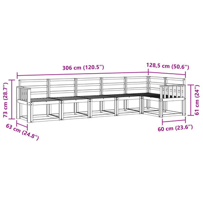 vidaXL Outdoor Sofa Set 6 pcs White Solid Acacia Wood