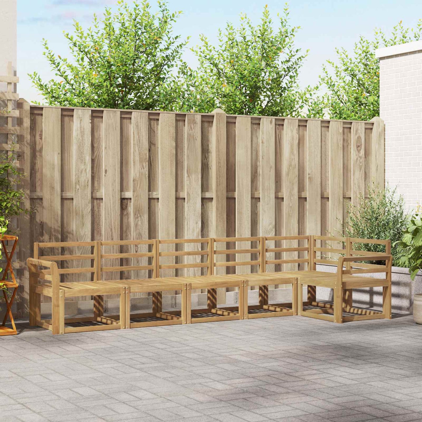 vidaXL Outdoor Sofa Set 6 pcs White Solid Acacia Wood