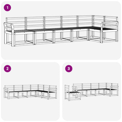 vidaXL Outdoor Sofa Set 6 pcs White Solid Acacia Wood