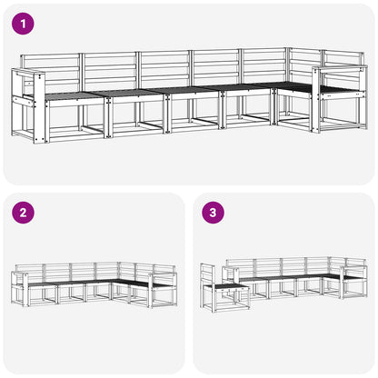 vidaXL Outdoor Sofa Set 6 pcs White Solid Acacia Wood