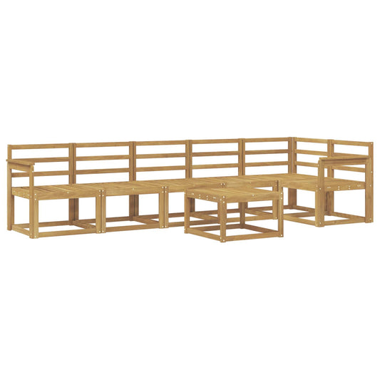 vidaXL Outdoor Sofa Set 7 pcs White Solid Acacia Wood