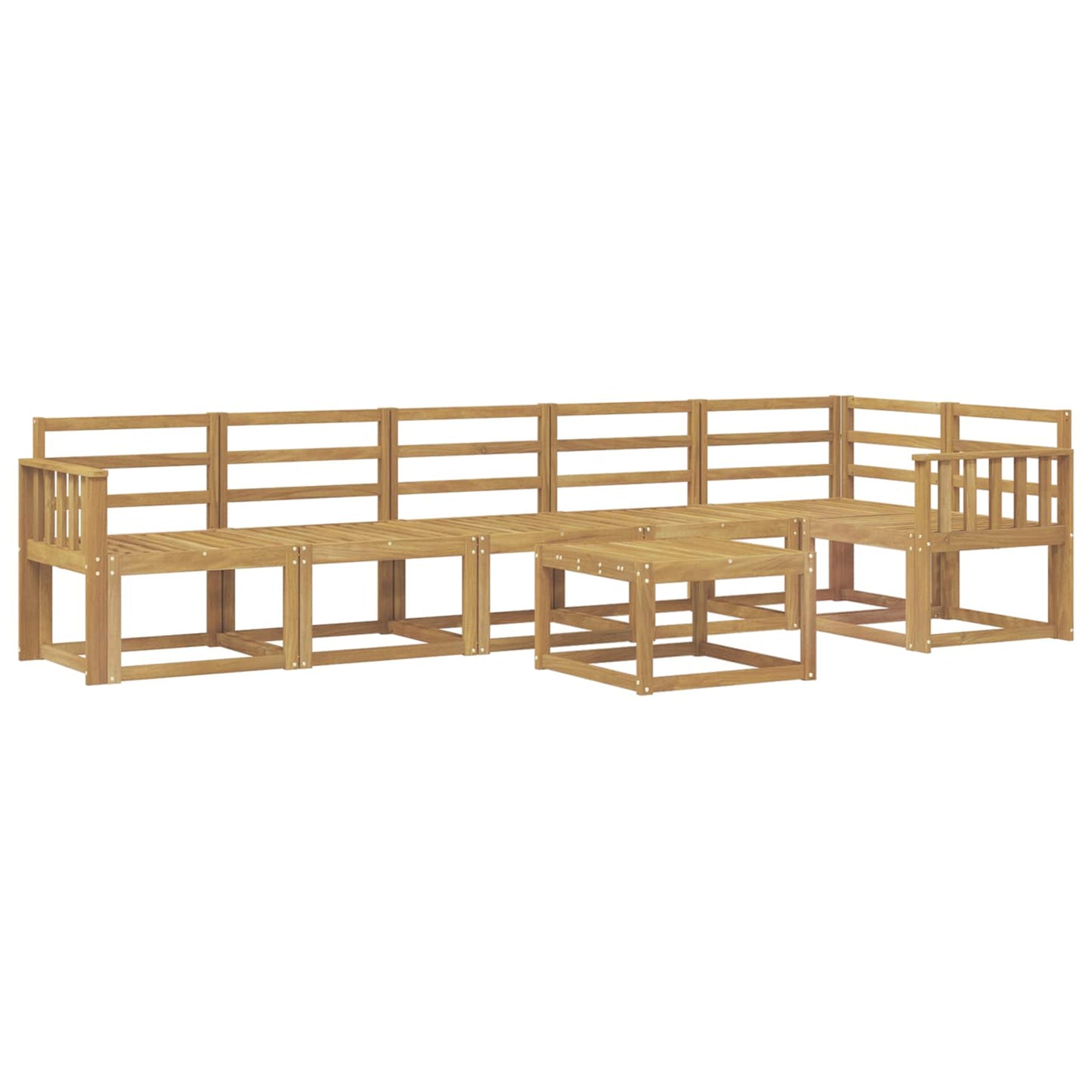 vidaXL Outdoor Sofa Set 7 pcs White Solid Acacia Wood