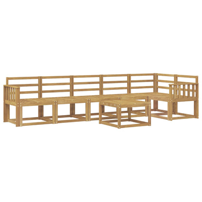 vidaXL Outdoor Sofa Set 7 pcs White Solid Acacia Wood