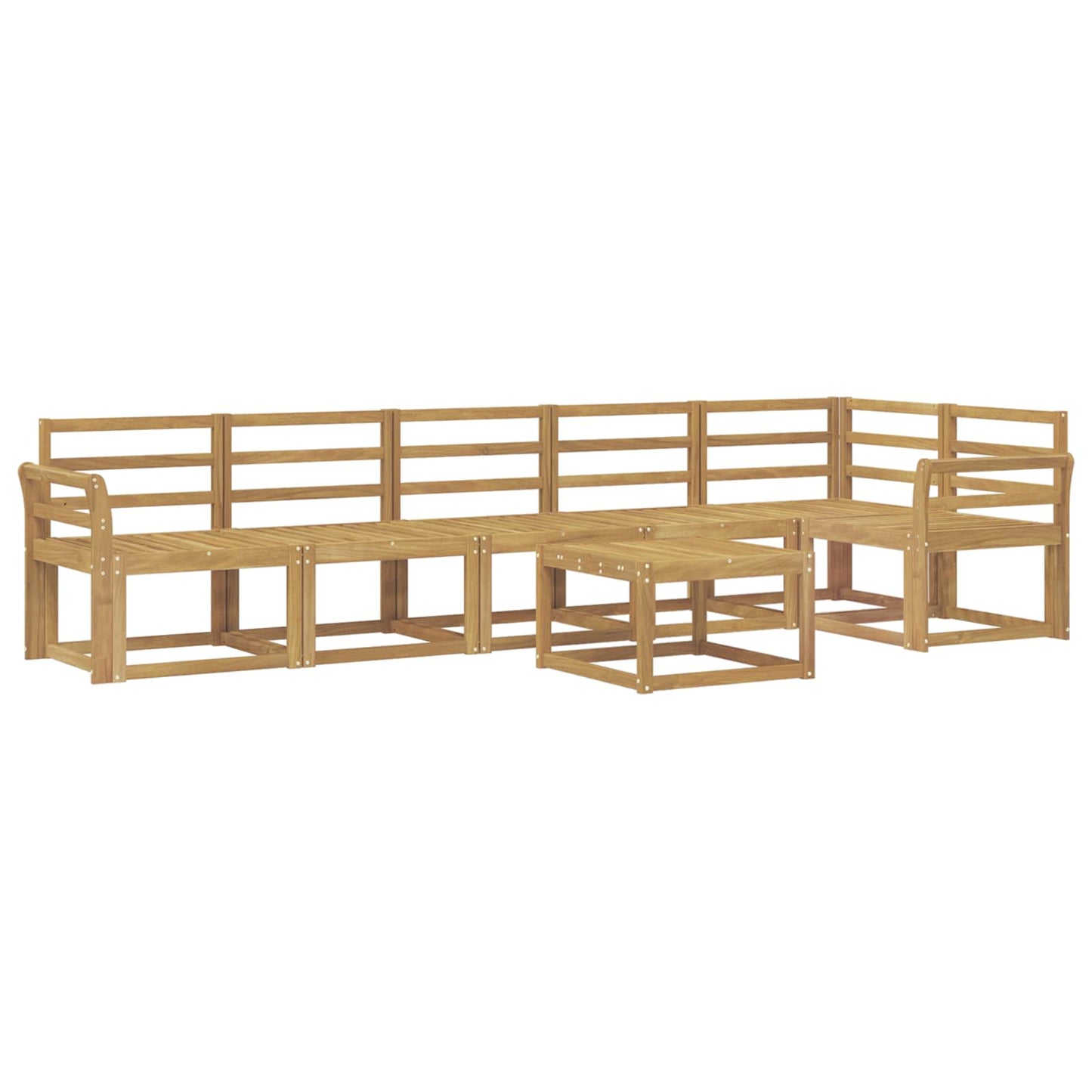 vidaXL Outdoor Sofa Set 7 pcs White Solid Acacia Wood