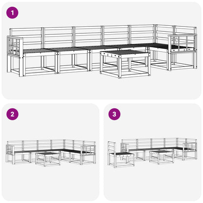 vidaXL Outdoor Sofa Set 7 pcs White Solid Acacia Wood