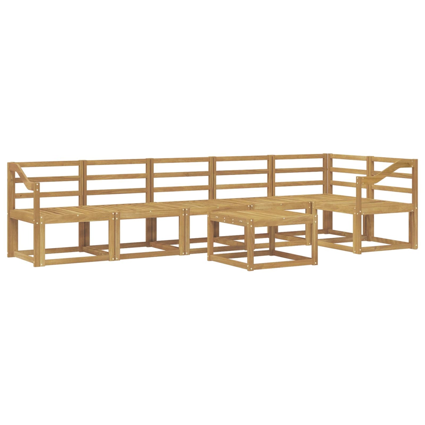 vidaXL Outdoor Sofa Set 7 pcs White Solid Acacia Wood