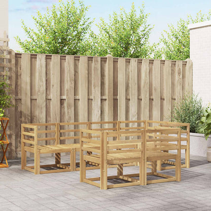 vidaXL Outdoor Sofa Set 7 pcs White Solid Acacia Wood