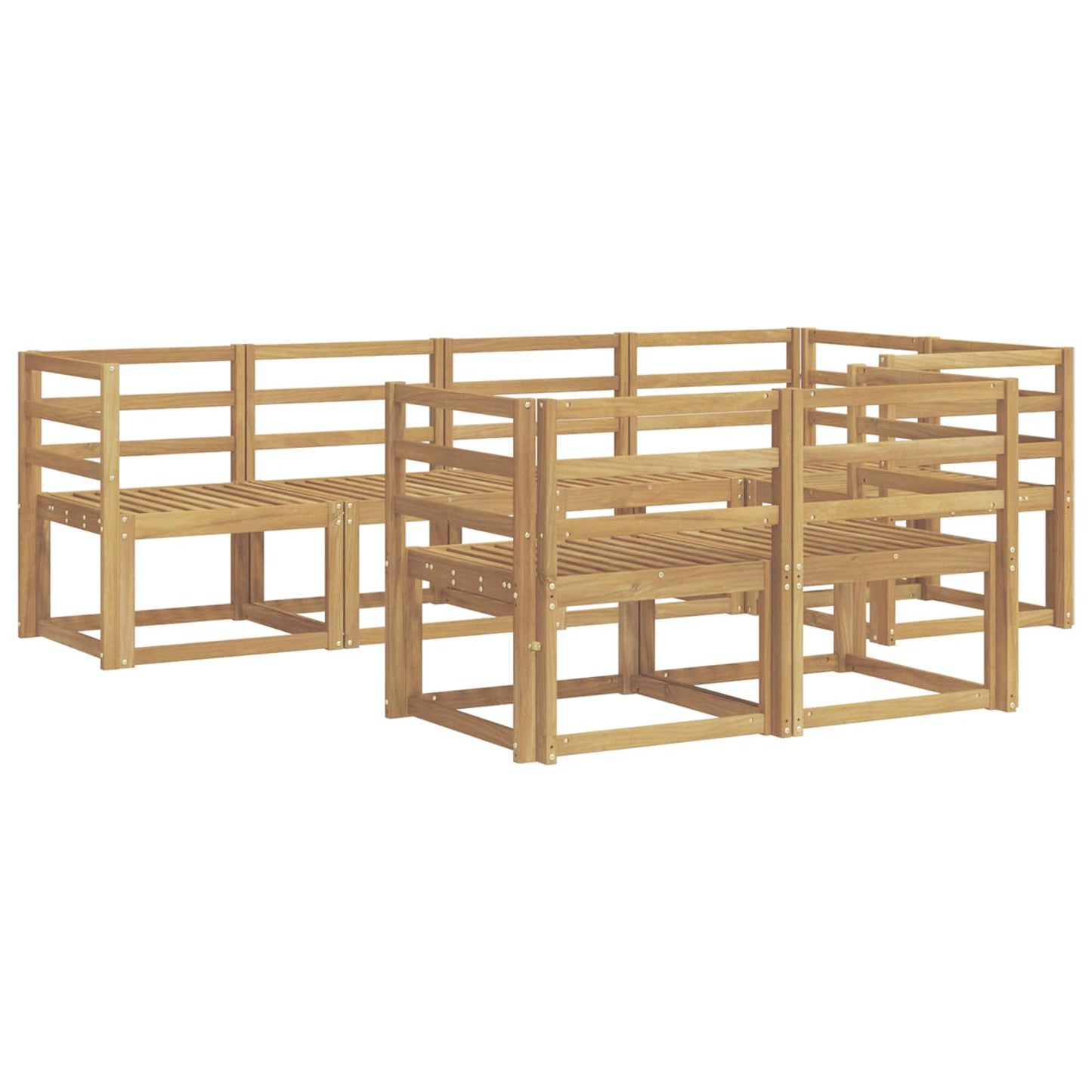 vidaXL Outdoor Sofa Set 7 pcs White Solid Acacia Wood