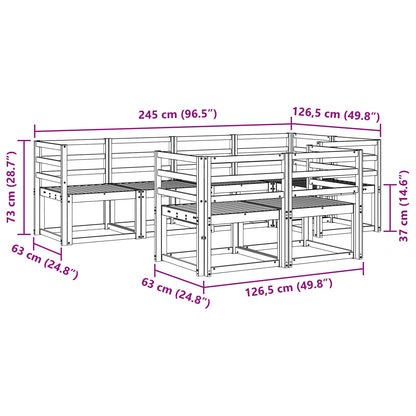 vidaXL Outdoor Sofa Set 7 pcs White Solid Acacia Wood