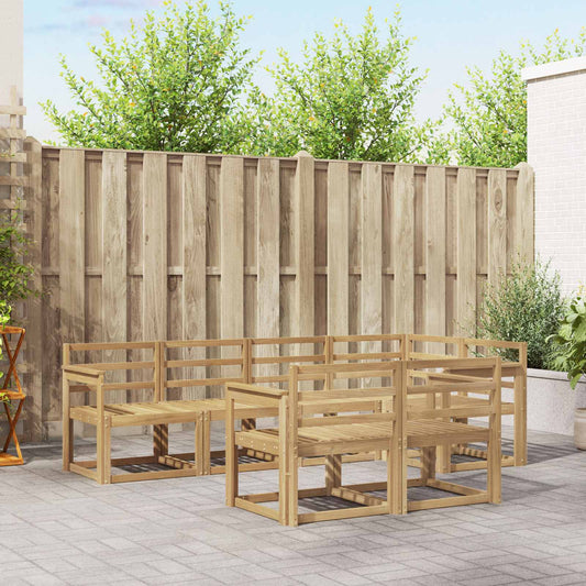 vidaXL Outdoor Sofa Set 7 pcs White Solid Acacia Wood