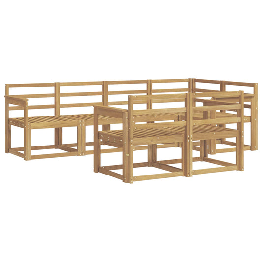 vidaXL Outdoor Sofa Set 7 pcs White Solid Acacia Wood