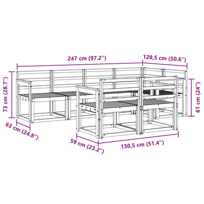 vidaXL Outdoor Sofa Set 7 pcs White Solid Acacia Wood