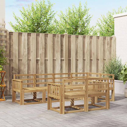 vidaXL Outdoor Sofa Set 7 pcs White Solid Acacia Wood