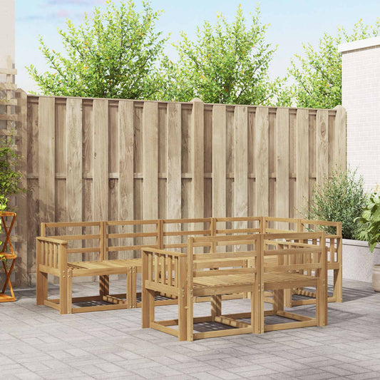 vidaXL Outdoor Sofa Set 7 pcs White Solid Acacia Wood
