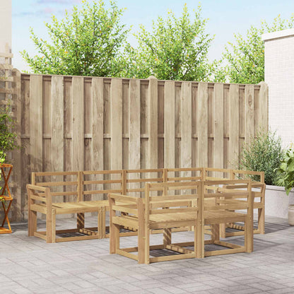 vidaXL Outdoor Sofa Set 7 pcs White Solid Acacia Wood