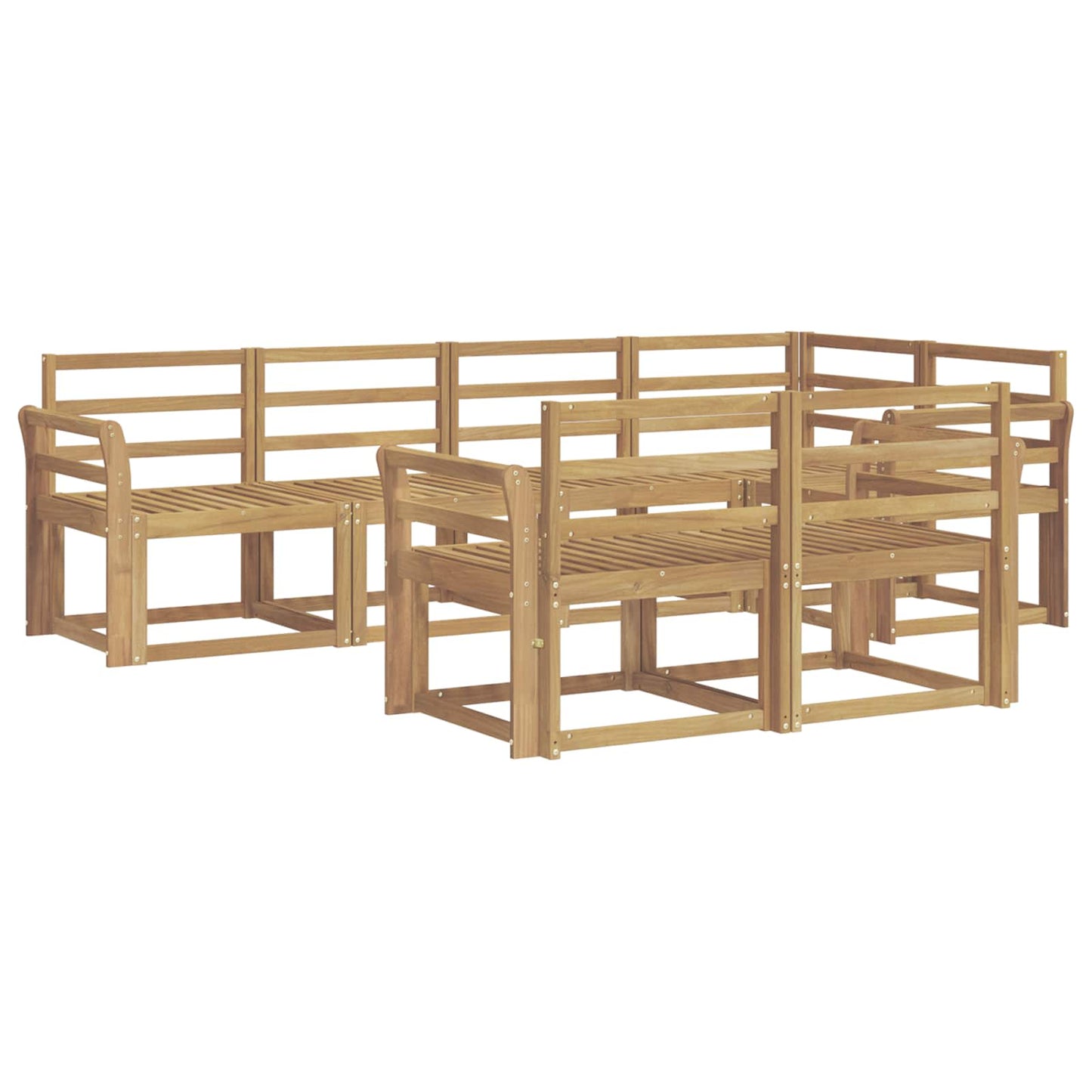 vidaXL Outdoor Sofa Set 7 pcs White Solid Acacia Wood