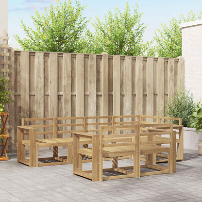 vidaXL Outdoor Sofa Set 7 pcs White Solid Acacia Wood