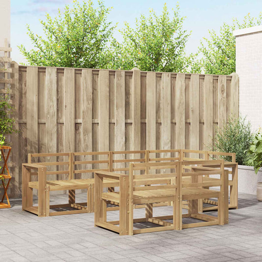 vidaXL Outdoor Sofa Set 7 pcs White Solid Acacia Wood