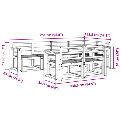 vidaXL Outdoor Sofa Set 7 pcs White Solid Acacia Wood