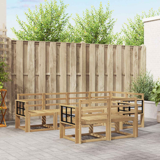 vidaXL Outdoor Sofa Set 7 pcs White Solid Acacia Wood