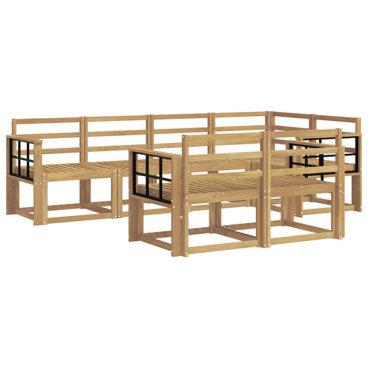 vidaXL Outdoor Sofa Set 7 pcs White Solid Acacia Wood