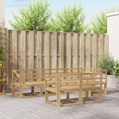 vidaXL Outdoor Sofa Set 7 pcs White Solid Acacia Wood