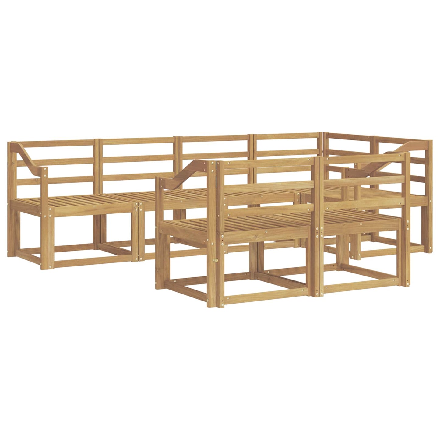 vidaXL Outdoor Sofa Set 7 pcs White Solid Acacia Wood