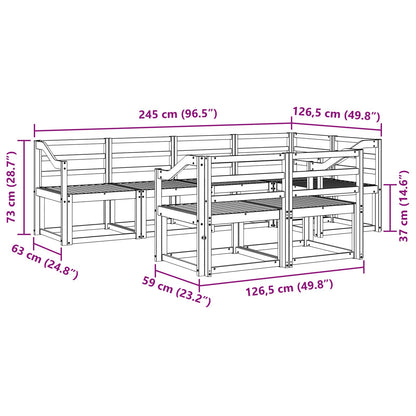 vidaXL Outdoor Sofa Set 7 pcs White Solid Acacia Wood