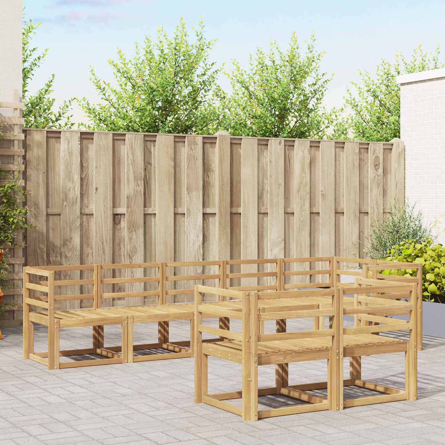 vidaXL Outdoor Sofa Set 8 pcs White Solid Acacia Wood