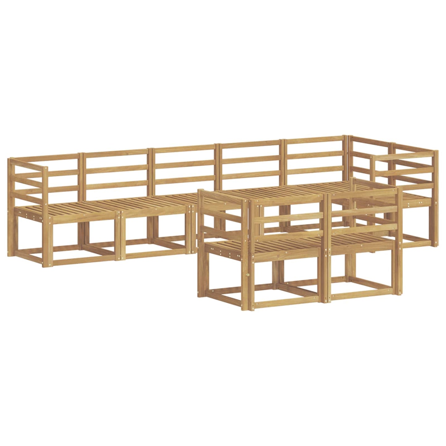 vidaXL Outdoor Sofa Set 8 pcs White Solid Acacia Wood