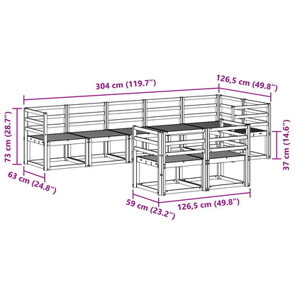 vidaXL Outdoor Sofa Set 8 pcs White Solid Acacia Wood