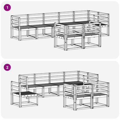 vidaXL Outdoor Sofa Set 8 pcs White Solid Acacia Wood