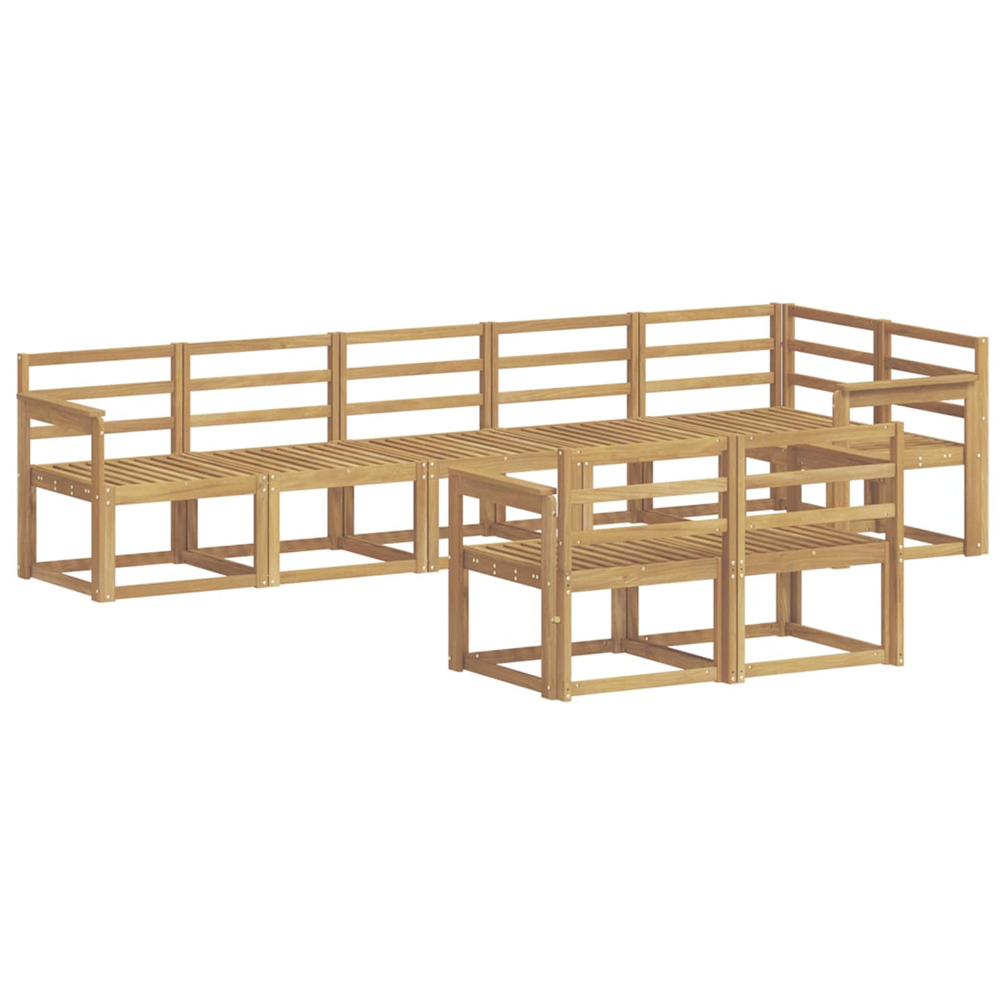 vidaXL Outdoor Sofa Set 8 pcs White Solid Acacia Wood