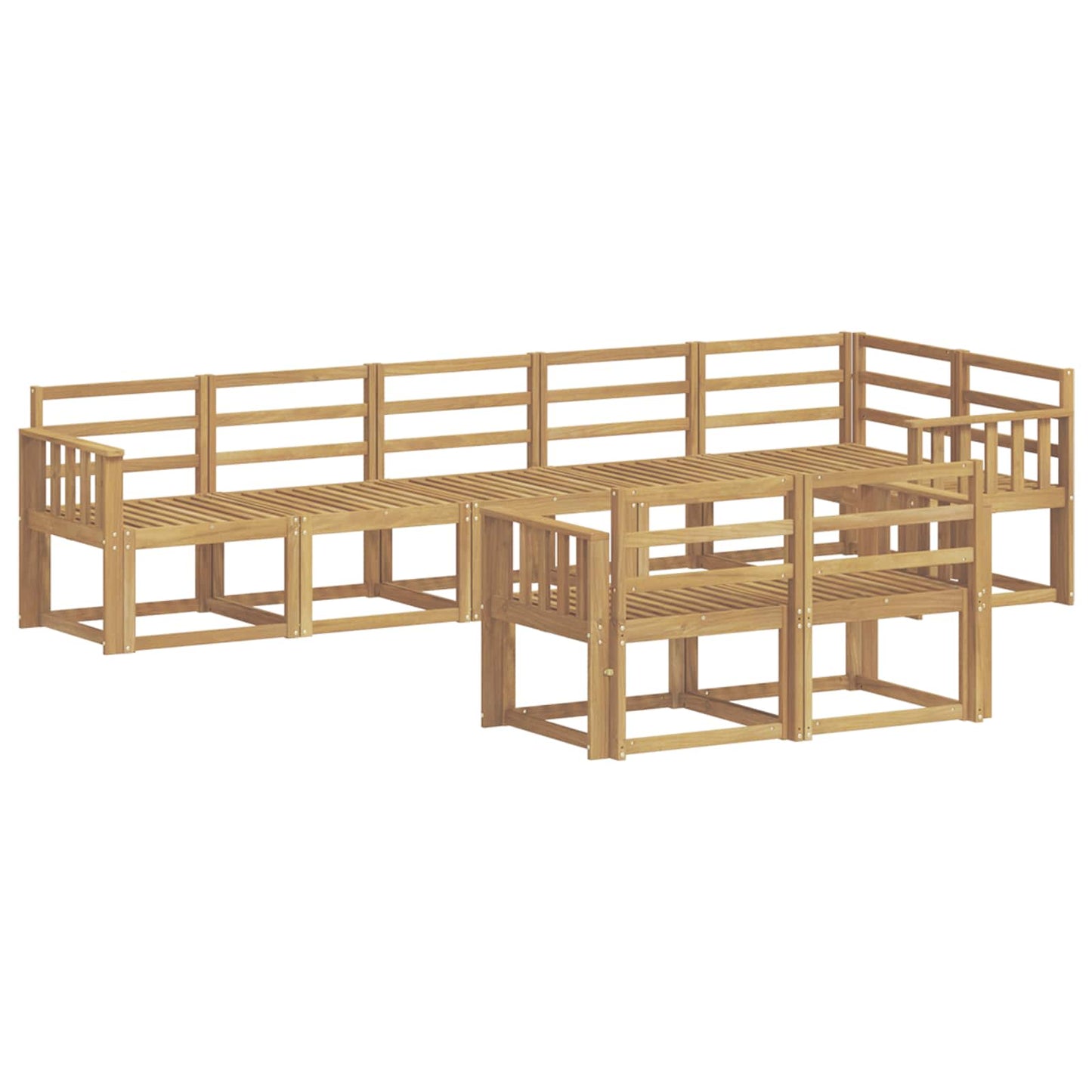 vidaXL Outdoor Sofa Set 8 pcs White Solid Acacia Wood