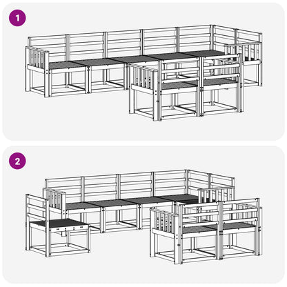 vidaXL Outdoor Sofa Set 8 pcs White Solid Acacia Wood